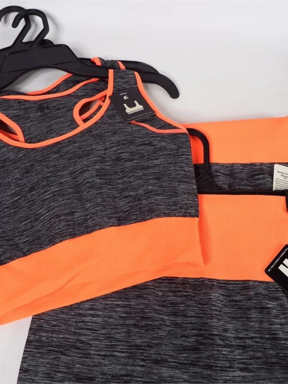 Neon Yellow & Charcoal Heather Women's Active Crop Top and Capri Set - Picture 5 of 8